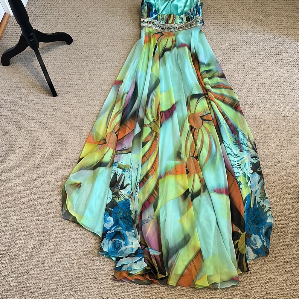 Gorgeous Chiffon Floor Length Prom Dress - Sz 3/4 - Picture 7 of 8
